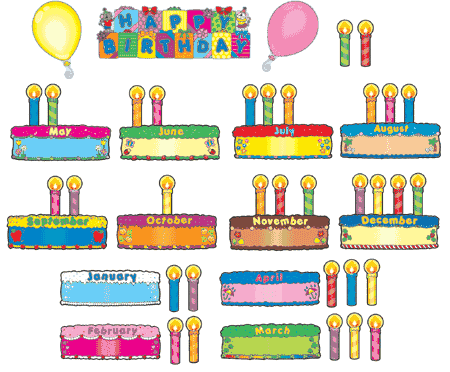 Order Birthday Cake Online on Birthday Cakes Bulletin Board Set  Cd 110038  Carson Dellosa