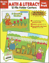file folder centers - math & literacy preschool
