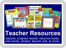 Teacher Resources books, progress reports, awards, stickers, plan books